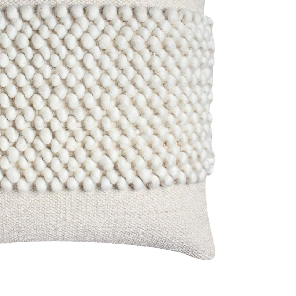 20 x 20 Square Cotton Accent Throw Pillow Textured Dotted Fabric Details White By The Urban Port BM200580