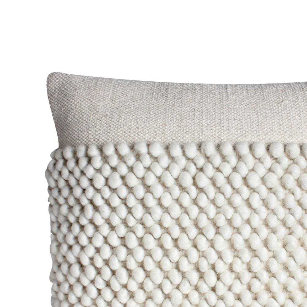 20 x 20 Square Cotton Accent Throw Pillow Textured Dotted Fabric Details White By The Urban Port BM200580