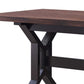 Two Toned Rectangular Wooden Dining Table with X Shaped Trestle Base Black and Brown By Casagear Home BM200691