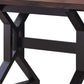 Two Toned Rectangular Wooden Dining Table with X Shaped Trestle Base Black and Brown By Casagear Home BM200691