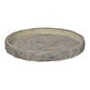 Decorative Cemented Log Plate with Distressed Details, Gray By Casagear Home