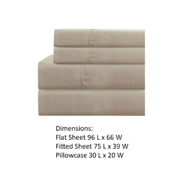 Lanester 3 Piece Polyester Twin Size Sheet Set By Casagear Home Light Brown BM202128