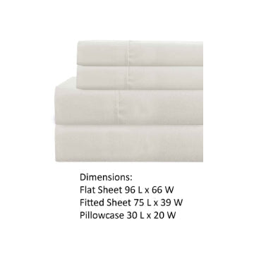 Lanester 3 Piece Polyester Twin Size Sheet Set By Casagear Home White BM202129