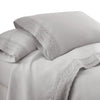 Udine 3 Piece Twin Size Microfiber Sheet Set with Crochet lace By Casagear Home, Gray