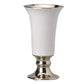 Ceramic Vase with Flared Top and Pedestal Base, Medium, White and Gold - BM202240 By Casagear Home