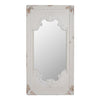 Wooden Rectangle Wall Mirror with Chipped Edges and Hook, White - BM202270 By Casagear Home