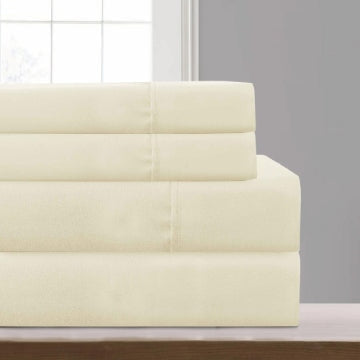 Lanester 4 Piece Full Size Deep Pocket Sheet Set By Casagear Home, Cream