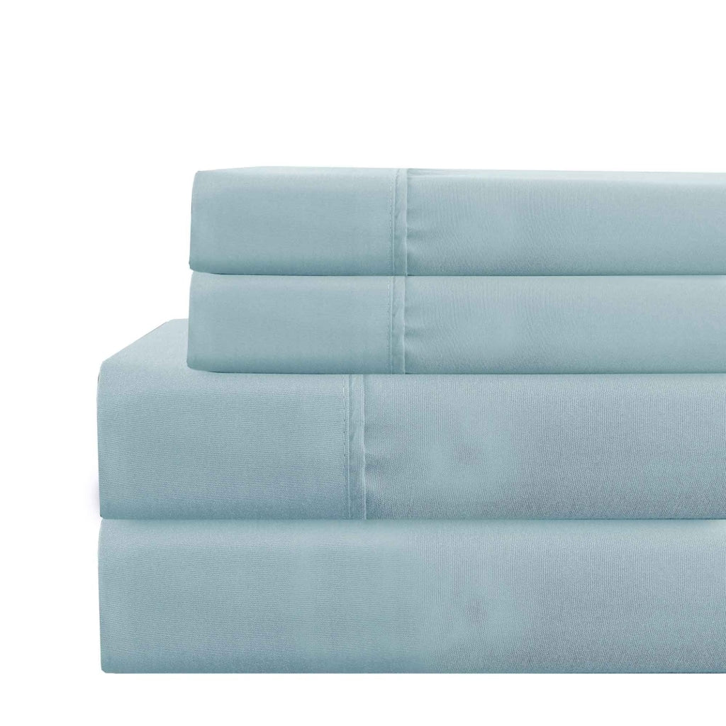 Lanester 4 Piece Deep Pocket Queen Size Sheet Set By Casagear Home Aqua Blue BM202343