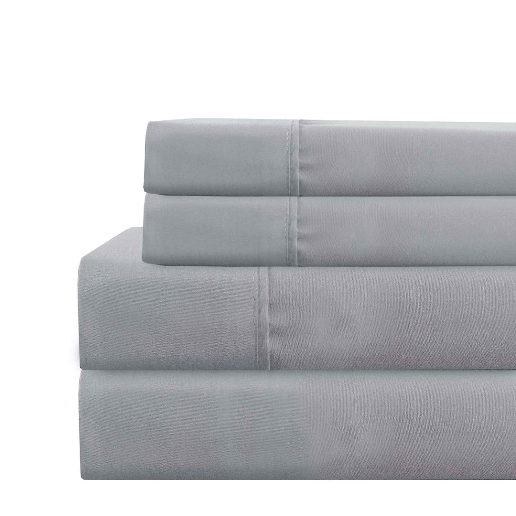 Lanester 4 Piece Queen Size Microfiber Deep Pocket Sheet Set By Casagear Home Gray BM202348