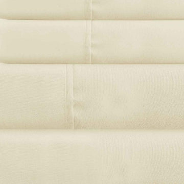 Lanester 4 Piece Queen Size Microfiber Deep Pocket Sheet Set By Casagear Home Cream BM202349