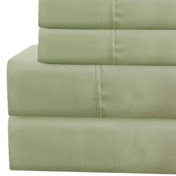 Lanester 4 Piece Queen Size Deep Pocket Sheet Set By Casagear Home Sage Green BM202352