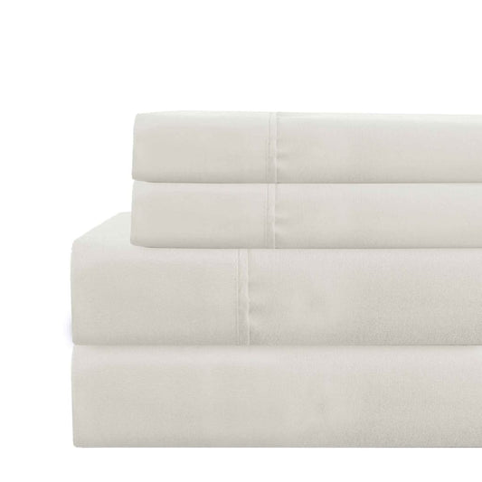 Lanester 4 Piece Deep Pocket Queen Size Microfiber Sheet Set By Casagear Home, White