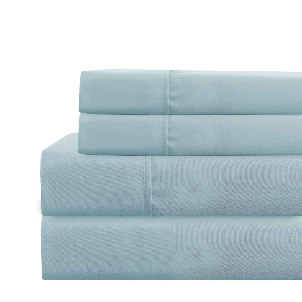 Lanester 4 Piece Deep Pocket King Size Microfiber Sheet Set By Casagear Home, Blue