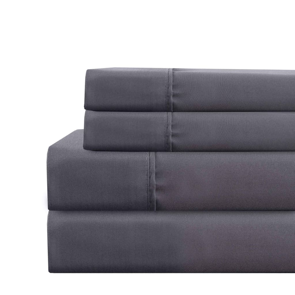 Lanester 4 Piece King Size Deep Pocket Microfiber Sheet Set By Casagear Home, Gray