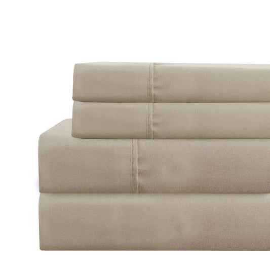 Lanester 4 Piece Deep Pocket Microfiber King Sheet Set By Casagear Home, Taupe Gray