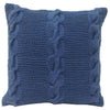 18 X 18 Inch Decorative Cable Knit Hand Woven Cotton Pillow, Set of 2, Blue - BM203489 By Casagear Home