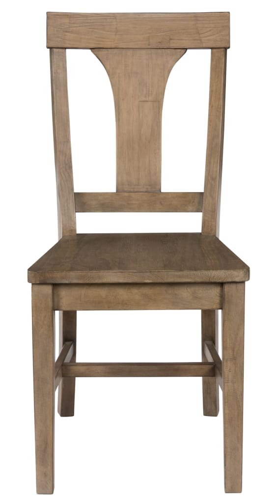 Reclaimed Wood Dining Chair with Fiddle Back Set of 2 Distressed Gray - BM203607 BM203607