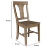 Reclaimed Wood Dining Chair with Fiddle Back Set of 2 Distressed Gray - BM203607 BM203607