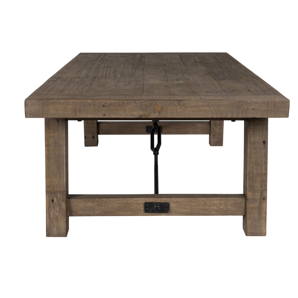 Handcrafted Reclaimed Wood Coffee Table with Grains Weathered Gray - BM203609 BM203609