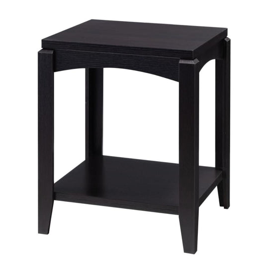 Wooden End Table with Open Bottom Shelf and Chamfered Legs, Brown by Casagear Home