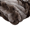 Eus Faux Fur Braided Reverse Flannel Throw The Urban Port Brown and Gray By Casagear Home BM204276