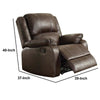 Leather Upholstered Metal Rocker Reclining Chair Brown - BM204345 By Casagear Home BM204345