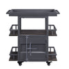 Metal Serving Cart with 1 Door Storage and 2 Tray Shaped Shelves Gray - BM204490 By Casagear Home BM204490