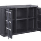 Industrial Metal Server with 2 Door Cabinet and 2 Open Shelves Gray - BM204491 By Casagear Home BM204491