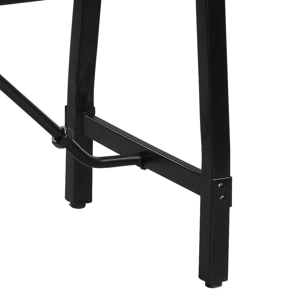 Industrial Wood and Metal Bench with Tube Leg Support Brown and Black - BM204547 By Casagear Home BM204547