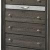 Transitional Style 6 Drawer Wooden Chest with Bracket Feet Gray By Casagear Home BM204564