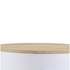 1 Drawer Pyramidal Base Circular Wooden Night Table White and Brown - BM204600 By Casagear Home BM204600