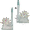 Glass Made Lotus Statuette Bookend Pair of 2 Clear - BM205105 By Casagear Home BM205105