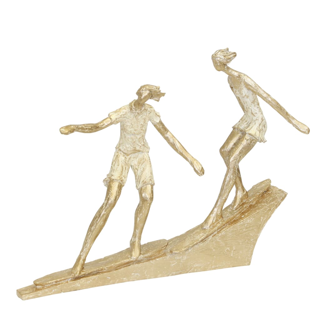 Miniature Polyresin Surfing Couple Statuetted Gold - BM205213 By Casagear Home BM205213