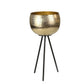 Modern Metal Hammered Bowl with Tripod Legs Set of 2 Gold and Black - BM205274 By Casagear Home BM205274