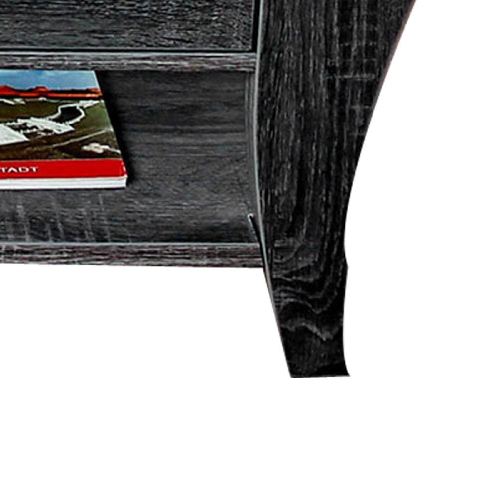 Low Rise Coffee Table with Drawers and Bottom Shelves Gray - BM205339 By Casagear Home BM205339