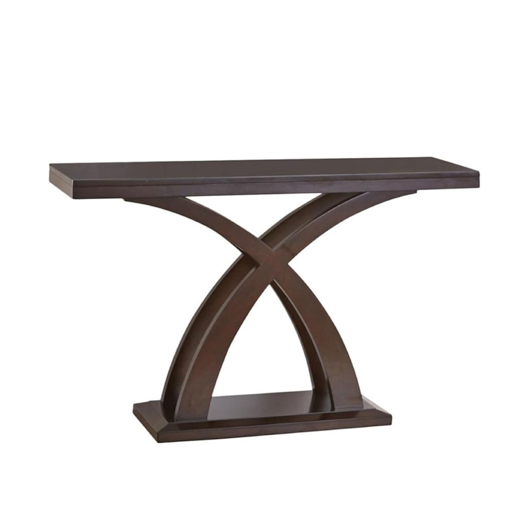 Sofa Table with X-Cross Base Support and Open Bottom Shelf Brown - BM205365 By Casagear Home BM205365