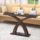 Sofa Table with X-Cross Base Support and Open Bottom Shelf, Brown - BM205365 By Casagear Home