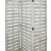 Textured 3 Panel Foldable Wooden Screen with Slats Gray - BM205385 By Casagear Home BM205385