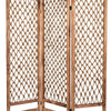 3 Panel Traditional Foldable Screen with Rope Knot Design Brown - BM205389 By Casagear Home BM205389