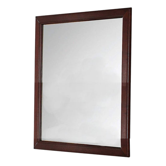 Transitional Style Mirror with Raised Wooden Frame, Brown and Silver - BM205580 By Casagear Home