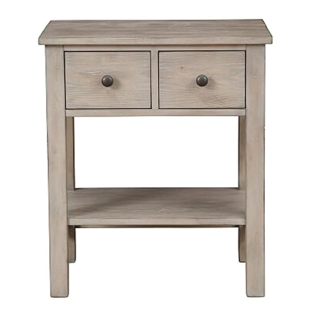 Transitional Nightstand with Two Drawers and Bottom Shelf Gray - BM205695 By Casagear Home BM205695