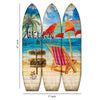 Lounge and Umbrella Print Surfboard Shaped 3 Panel Room Divider Multicolor - BM205780 By Casagear Home BM205780