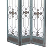 Transitional 3 Panel Screen with Iron Motif Panels Gray - BM205855 By Casagear Home BM205855