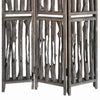 Contemporary 3 Panel Wooden Screen with Log Design Brown - BM205884 By Casagear Home BM205884