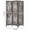 Contemporary 3 Panel Wooden Screen with Log Design Brown - BM205884 By Casagear Home BM205884