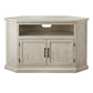 Rustic Style Wooden Corner TV Stand with 2 Door Cabinet White - BM205963 By Casagear Home BM205963