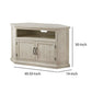 Rustic Style Wooden Corner TV Stand with 2 Door Cabinet White - BM205963 By Casagear Home BM205963