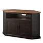 Rustic Style Wooden Corner TV Stand with 2 Door Cabinet Brown - BM205999 By Casagear Home BM205999