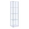 Glass and Metal Curio Cabinet with 4 Shelves, Clear and White By Casagear Home