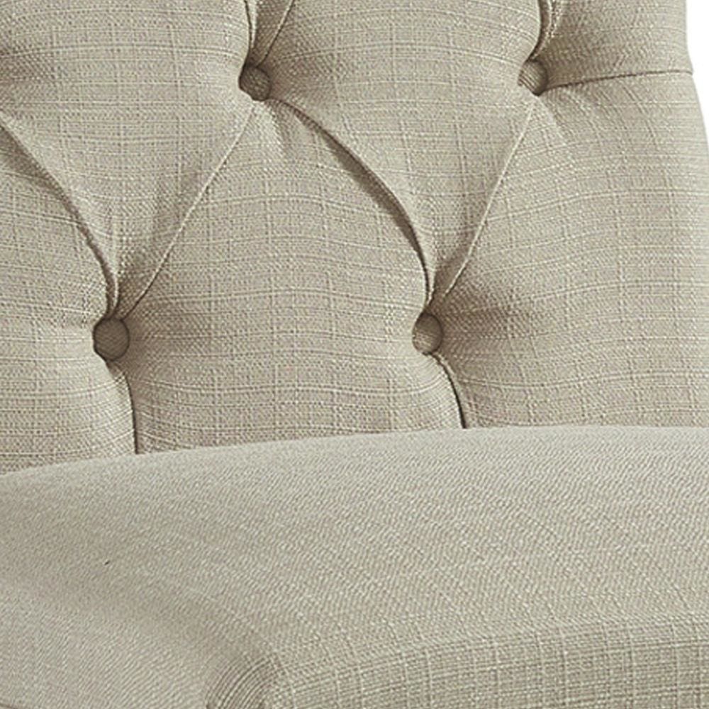 Tufted Upholstered Armless Accent Chair Beige By Casagear Home BM207207